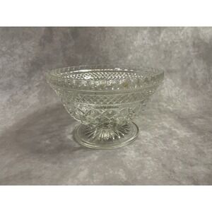 Vintage‎ Leaded Crystal Glass Pedestal Candy Dish Bowl Compote